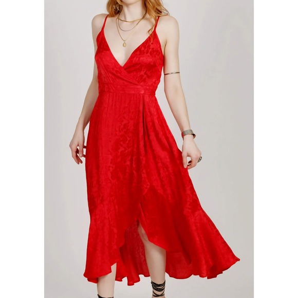 Band Of The Free Dresses & Skirts - NWT Band of the Free Ruby Red Wrap Midi Dress